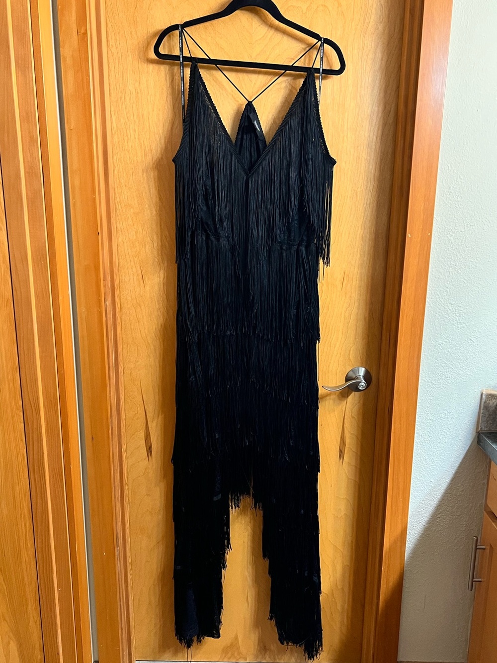 Forever 21 Sheer Black Lace Fringe Jumpsuit